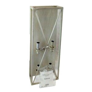 Trestle 4-Light Wall Sconce With Metal Frame In Distressed Silver Finish